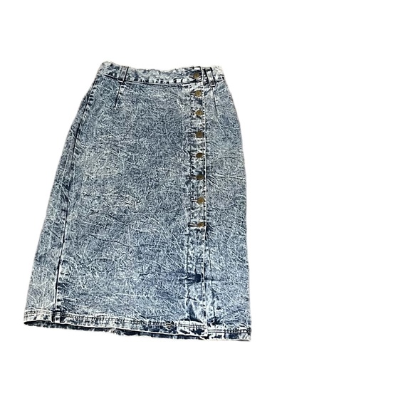 Vintage/Retro 80’s Acid Wash Denim MIDI Skirt - Picture 4 of 12